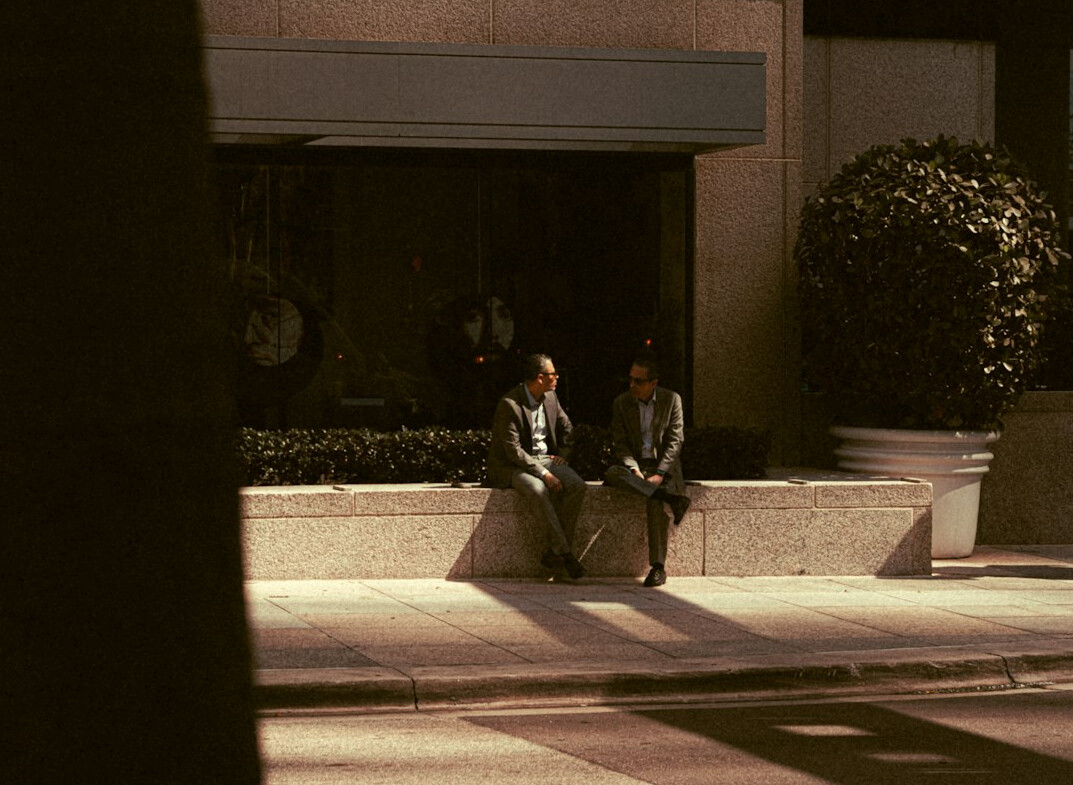 Professionals in a calm business conversation